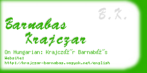 barnabas krajczar business card